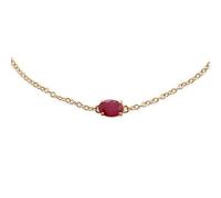 Gemondo 9ct Yellow Gold Oval Ruby Single Stone Chain Bracelet