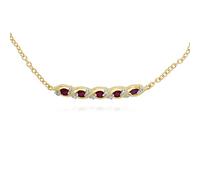 Gemondo 9ct Yellow Gold Ruby and Diamond Twisted Bracelet