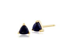 Gemondo 9ct Yellow Gold Trillion Cabochon Lapis Lazuli Claw Set Stud