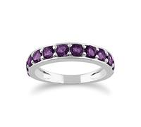 Gemondo Amethyst Ring, 925 Sterling Silver 1.27ct Amethyst Half Eternity Ring