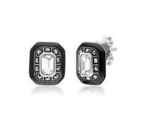 Gemondo Art Deco Inspired White Topaz & Marcasite Stud Earrings