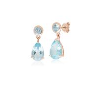 Gemondo Blue Topaz Earrings, 9ct Rose Gold 3.6ct Blue Topaz Drop Earrings