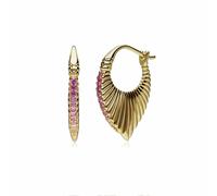 Gemondo Caruso Pink Sapphire Fan Drop Earrings in Gold Plated Sterling Silver