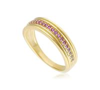 Gemondo Caruso Pink & White Sapphire Gradient Ring In 9ct Yellow Gold - N