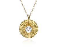 Gemondo Caruso White Topaz Floral Pendant in Gold Plated Sterling Silver