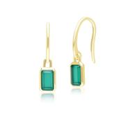 Gemondo Classic Baguette Chalcedony Drop Earrings in 9ct Yellow Gold