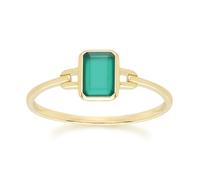 Gemondo Classic Baguette Chalcedony Ring in 9ct Yellow Gold - P