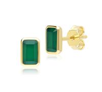 Gemondo Classic Baguette Chalcedony Stud Earrings in 9ct Yellow Gold