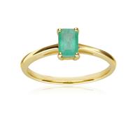 Gemondo Classic Baguette Emerald Ring in 9ct Yellow Gold - N