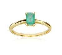 Gemondo Classic Baguette Emerald Ring in 9ct Yellow Gold - Q