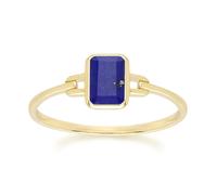 Gemondo Classic Baguette Lapis Lazuli Ring in 9ct Yellow Gold - N