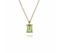Gemondo Classic Baguette Peridot Pendant in 9ct Yellow Gold - 9ct Yellow Gold Peridot Single Stone Star 45cm Necklace