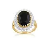 Gemondo Classic Dark Sapphire & Diamonds Luxe Ring in 9ct Gold - R