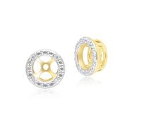 Gemondo Classic Halo Diamond Ear Jacket Earrings in 9ct Yellow Gold