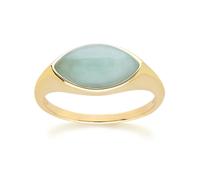 Gemondo Classic Marquise Green Jadeite Ring in 9ct Yellow Gold - N