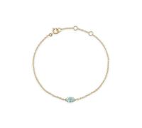 Gemondo Classic Oval Blue Topaz Single Stone Bracelet in 9ct Yellow Gold