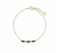 Gemondo Classic Oval Emerald & Diamond Bracelet in 9ct Yellow Gold