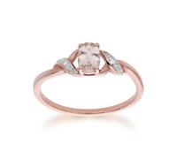 Gemondo Classic Oval Morganite & Diamond Ring in 9ct Rose Gold - N