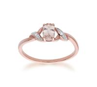 Gemondo Women's Classic Oval Morganite & Diamond Ring in 9ct Rose Gold in Pink | Size: O Gemondo Pink O