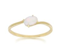 Classic Oval Opal Cabochon Ring in 9ct Yellow Gold Size: L