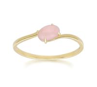 Gemondo Classic Oval Pink Opal Ring in 9ct Yellow Gold - L