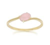 Gemondo Classic Oval Pink Opal Ring in 9ct Yellow Gold - O