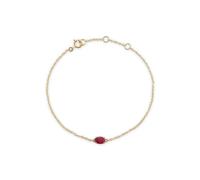 Gemondo Women's Classic Oval Ruby Single Stone Bracelet in 9ct Yellow Gold in Red | Size: 7 inches Gemondo Red 7 inches
