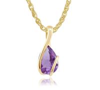 Gemondo Classic Pear Amethyst Pendant in 9ct Yellow Gold