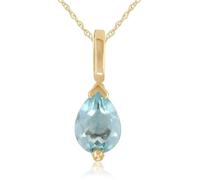 Gemondo Classic Pear Aquamarine Pendant in 9ct Yellow Gold
