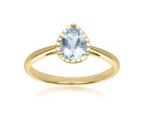 Gemondo Classic Pear Aquamarine Ring in 9ct Yellow Gold - P