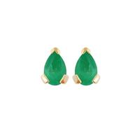 Gemondo Classic Pear Emerald Stud Earrings in 9ct Yellow Gold
