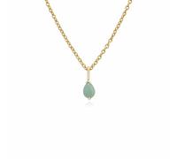 Gemondo Classic Pear Green Jade Claw Set Single Stone Pendant in 9ct Yellow Gold - 9ct Yellow Gold 0.74ct Green Jade 3 Claw Set Pear Pendant on 45cm Chain