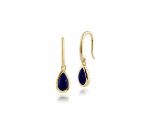 Gemondo Classic Pear Lapis Lazuli Drop Earrings in 9ct Yellow Gold - 9ct Yellow Gold 0.26ct Lapis Lazuli Single Stone Drop Earrings