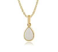 Gemondo Women's Classic Pear Opal Pendant in 9ct Yellow Gold in White | Size: 18 inches Gemondo White 18 inches
