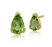 Gemondo Classic Pear Peridot Stud Earrings in 9ct Yellow Gold
