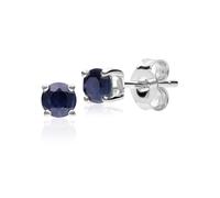 Gemondo Classic Round Dark Blue Sapphire Stud Earrings in 9ct White Gold 3.5mm