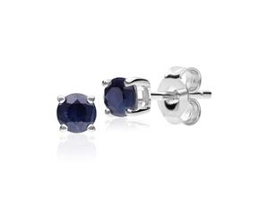 Gemondo Classic Round Dark Blue Sapphire Stud Earrings in 9ct White Gold 3.5mm