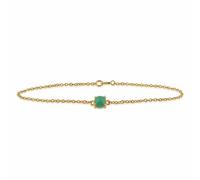 Gemondo Women's Classic Round Emerald Checkerboard Bracelet in 9ct Yellow Gold in Green | Size: 7 inches Gemondo Green 7 inches
