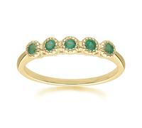 Gemondo Classic Round Emerald Five Stone Eternity Ring in 9ct Yellow Gold - P