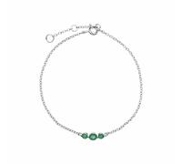 Gemondo Women's Classic Round Emerald Three Stone Gradient Bracelet in 925 Sterling Silver in Green | Size: 7 inches Gemondo Green 7 inches