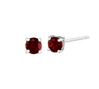 Gemondo Classic Round Garnet Stud Earrings in 9ct White Gold