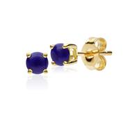 Gemondo Classic Round Lapis Lazuli Claw Set Single Stone Earrings in 9ct Gold