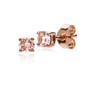 Gemondo Classic Round Morganite Claw Set Stud Earrings in 9ct Rose Gold - Morganite Round Stud Earrings In 9ct Rose Gold 3.50mm Claw Set