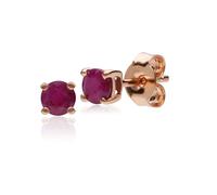 Gemondo Women's Classic Round Ruby Claw Set Stud Earrings in 9ct Rose Gold in Red Gemondo Red One Size