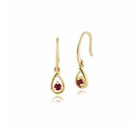 Gemondo 9ct Yellow Gold Round Ruby Pear Drop Earrings