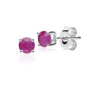 Gemondo Classic Round Ruby Stud Earrings in 9ct White Gold 3.5mm