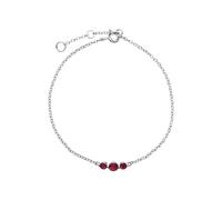 Gemondo Classic Round Ruby Three Stone Gradient Bracelet In Sterling Silver
