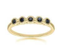 Gemondo Classic Round Sapphire Five Stone Eternity Ring in 9ct Yellow Gold - L
