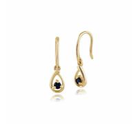 Gemondo Classic Round Sapphire Hook Drop Earrings in 9ct Gold