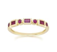 Gemondo Classic Ruby Eternity Ring in 9ct Yellow Gold - L